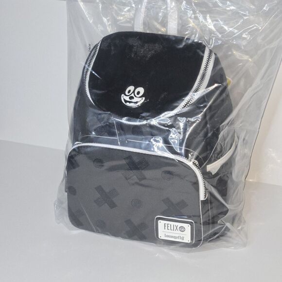 LOUNGEFLY Felix the Cat Cartoon Character Mini Backpack Black/White Bag NEW NWT main image 10